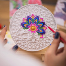 CANDELLANA Ģipša krāsojamā bilde 3D mandala krāsu un otu komplekts