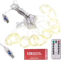 LED aizkaru apgaismojums 3x3m 300LED silti balts