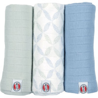 Lodger Swaddler Solid Matcha medvilninių vystyklių rinkinys, Peppermint, 70×70 cm, 3 vnt. – SWM 104