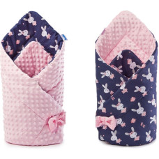 Sensillo Minky Baby Nest Cone Wrap – rabbits/pink 75x75