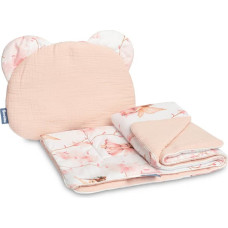 Sensillo MUSLIN PUSHCHAIR SET - FAIRY PINK