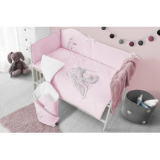 Belisima Baby Bedding set - 5 parts - 120/90/180 - ANDRE - PINK