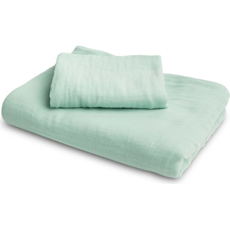 Sensillo 2-element MUSLIN bedding mint 100x135 cm