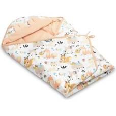 Sensillo VELVET CARRY-COT SWADDLE BLANKET XL PICNIC PEACH