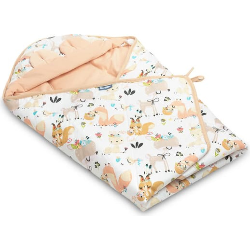 Sensillo VELVET CARRY-COT SWADDLE BLANKET XL PICNIC PEACH