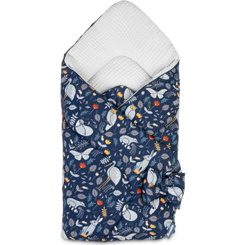 Sensillo BABY WRAP/BABY BUNTING WAFFLE - ANIMAL LAND GREY