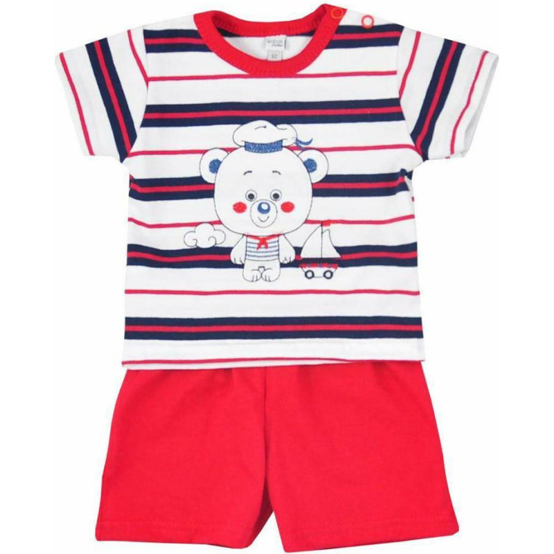 Koala Baby 3832 KOMPLET LATO SAILOR 62 CZERWONY