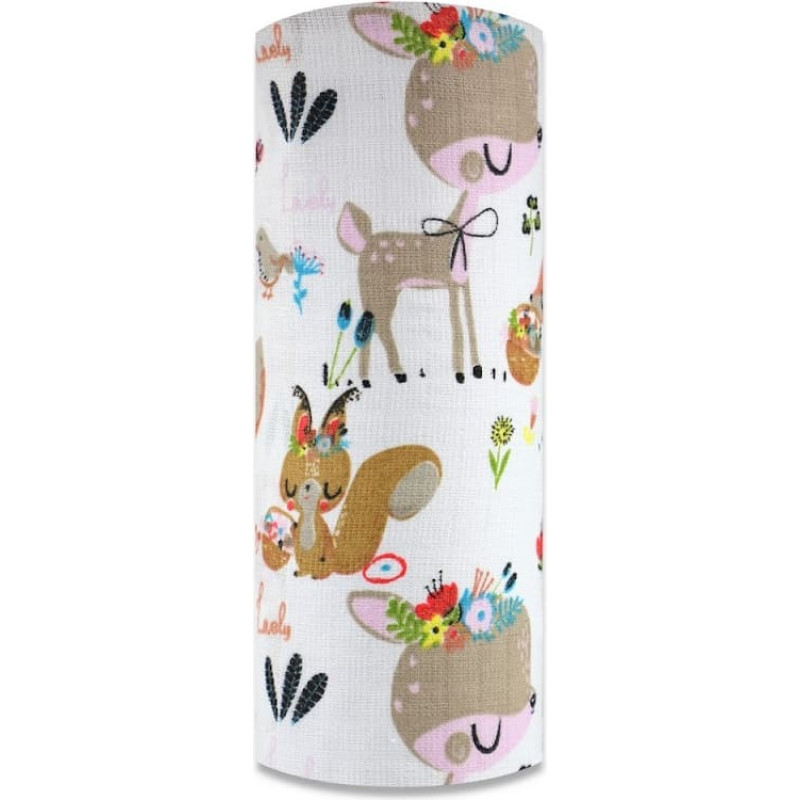 Ega Kids Diaper - 25165 - TETRA PRINT - EGA -  BAJKOWE ZWIERZĘTA  - size 70x80 cm