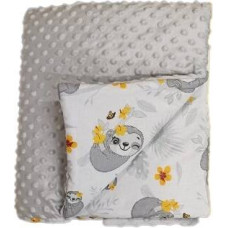 Duet Baby Blanket - 664- with filling - MINKY / COTTON  - size 75x90 - GREY