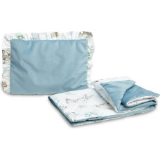 Sensillo VELVET TROLLEY SET WITH FLOUNCE STROLL BLUE