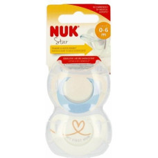 NUK 0277 STAR SILICONE pacifier 0-6 2PCS/BOX 537208, 730713