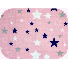 Ega Kids Diaper - 22003- TETRA PRINT - EGA - GWIAZDKI -NAVY BLUE / PINK - size 70x80 cm