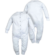 La Bebe ™ NO Baby Romper Art.102453 White Zīdaiņu rāpulīši ar garām piedurknēm no kokvilnas