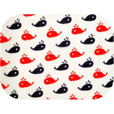 Ega Kids Diaper - 19652 - TETRA PRINT - EGA - WIELORYB - NAVY BLUE/RED - size 60x80 cm