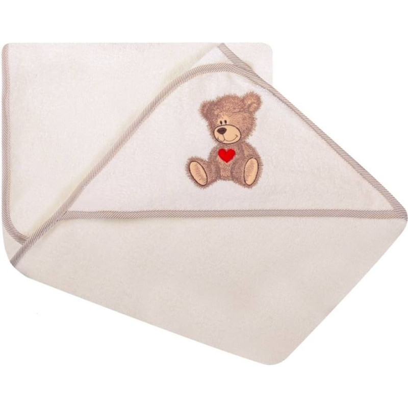 Duet Baby Bathing cover - 217 - TERRY - HAFT -TEDDY BEAR - size 100x100 - ECRU