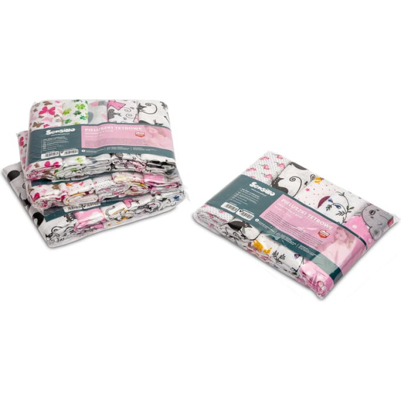 Sensillo Overprinted tetra diapers 5-pack – girl