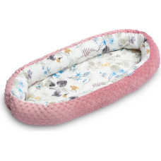 Sensillo BABY NEST MINKY 70x30 RETRO PINK LEAVES