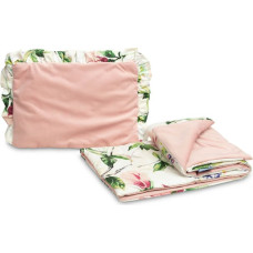 Sensillo VELVET TROLLEY SET WITH FLOUNCE MAGNOLIA PINK