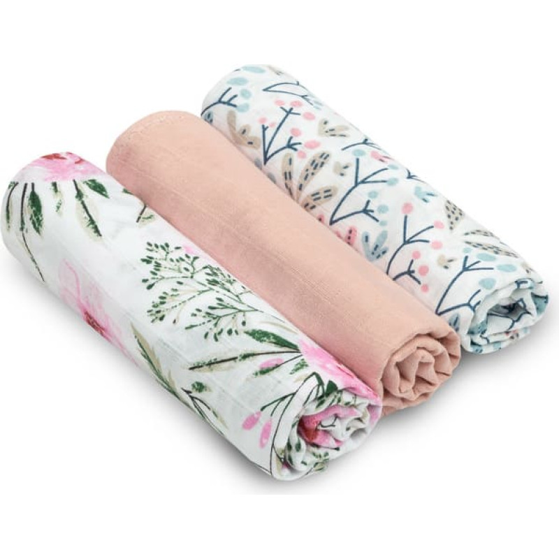 Sensillo Muslin diaper 3-pack – pink