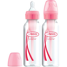 Dr.browns SB82305 8 oz/250 ml PP Narrow Options+ Bottle - Pink, 2-Pack