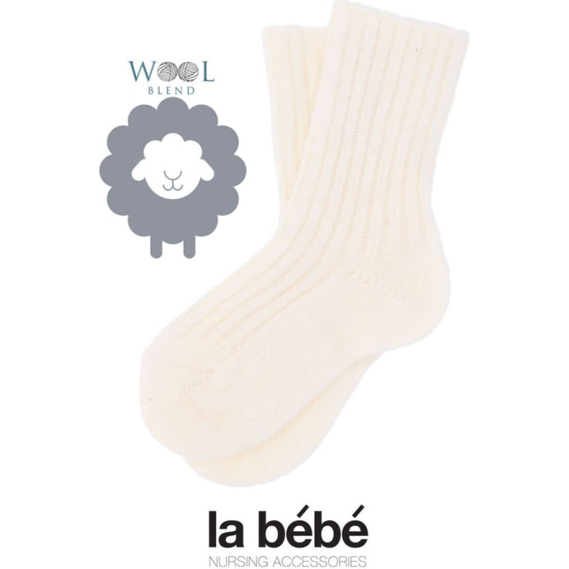 La Bebe ™ Wool Angora Socks Art.101878 Cream Bērnu vilnas zeķītes/zekes