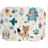 Ega Kids marlės sauskelnės 70x80cm FOREST ANIMALS - TURQUOISE, 20757