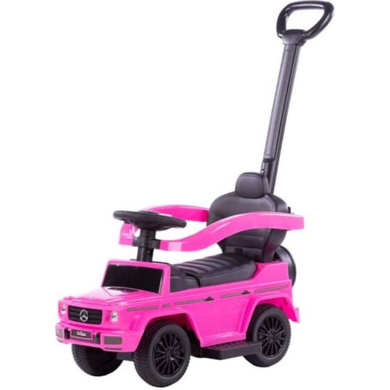 To-Ma Ride-on car wiht handle - 653 - rubber wheels - eco-leather - MERCEDES G350D - PINK