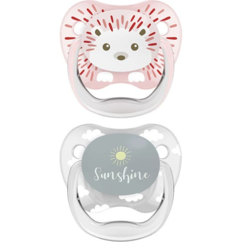 Dr.browns PV12014 PreVent PRINTED SHIELD Pacifier - Stage 1, Girl Animal Faces, 2-Pack