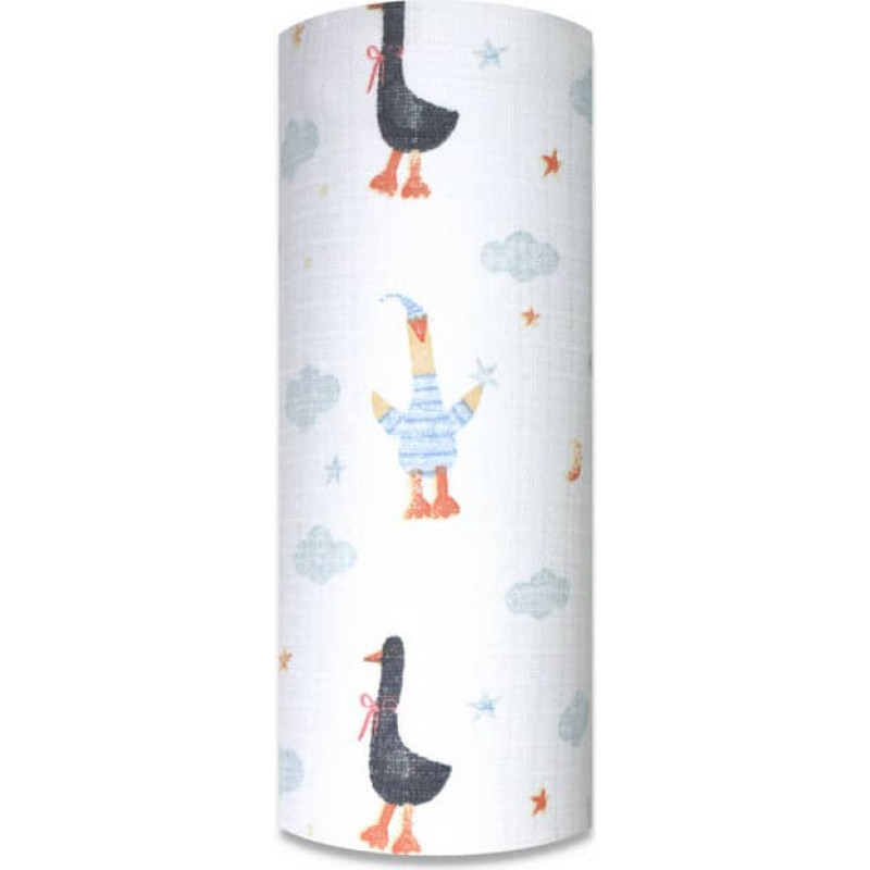 Ega Kids Diaper - 14244  - TETRA PRINT - EGA - GĄSKI W PIŻAMACH    - size 70x80 cm