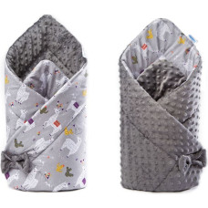 Sensillo Minky Baby Nest Cone Wrap – llamas grey 75x75