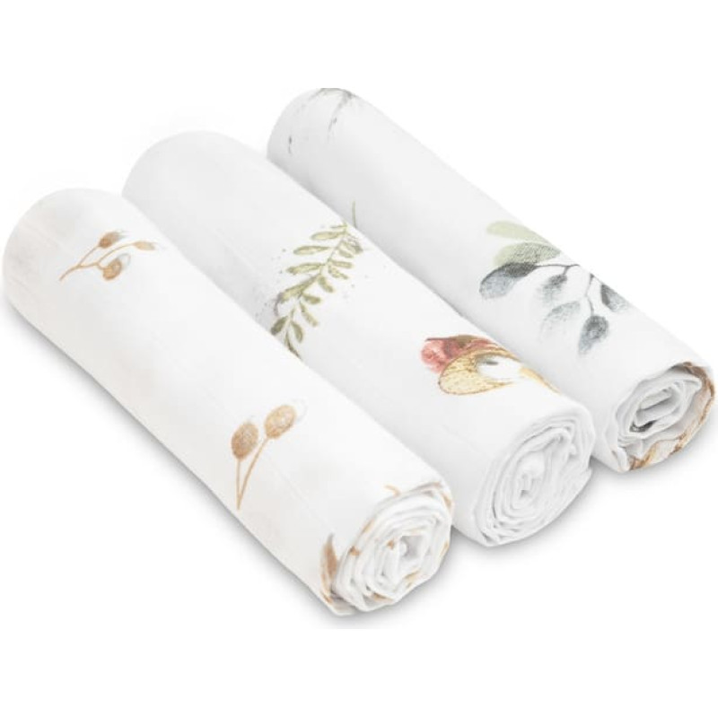 Sensillo Muslin diaper 3-pack – WHITE