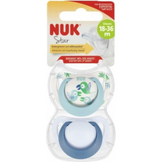 NUK 1902 Silikona čiulptukas STAR BIRD 18-36 2PCS/PUD 541400,177178