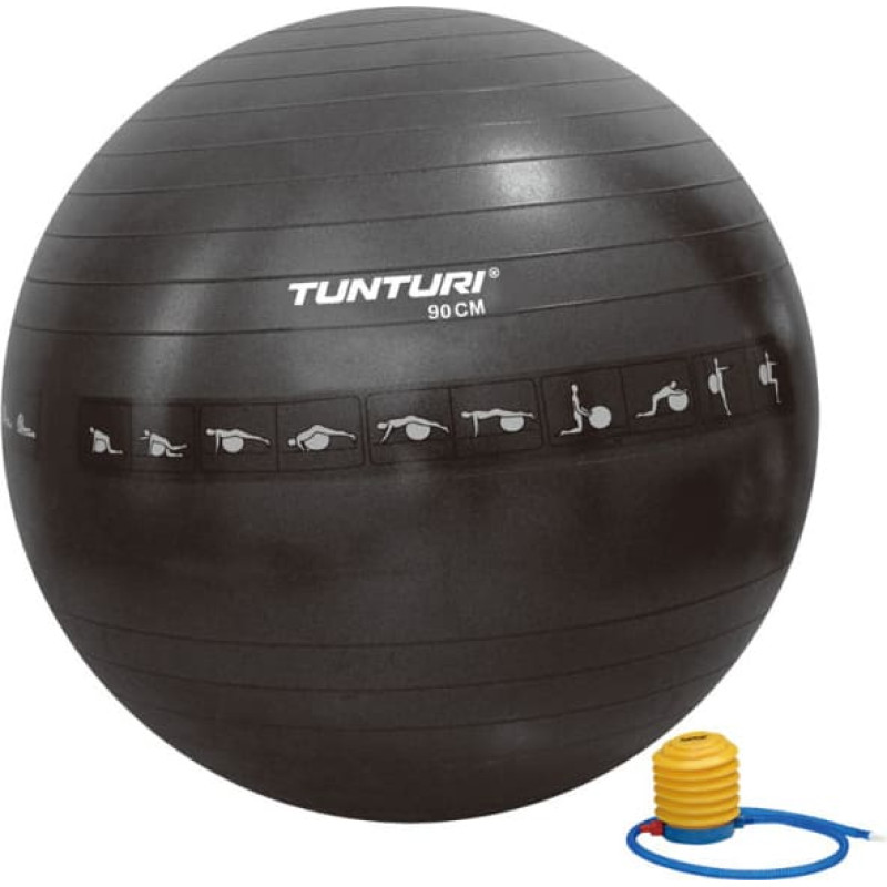 Tunturi Võimlemispall TUNTURI Gymball 55cm anti-burst, must