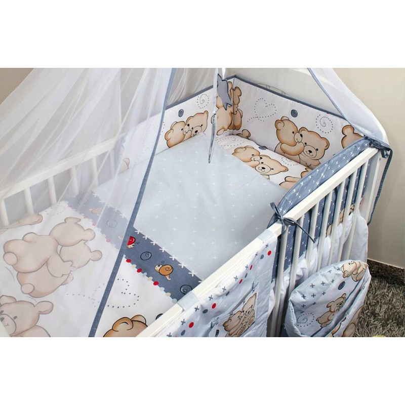 Minikid Bedding set - 6  parts - 135/100/180 -  PRZYJACIELE - GREEN or GREY