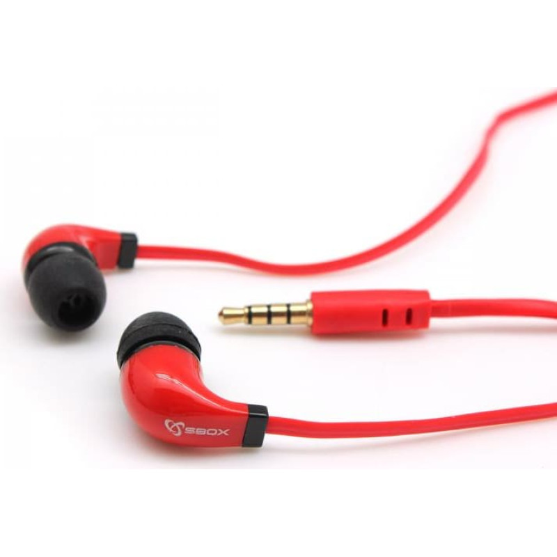 Sbox Stereo Earphones With Microphone EP-038 Red