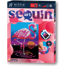 Kitfix DIY „Sequin Art“ raudonasis rinkinys „Flamingas Frenkis“