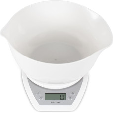 Salter 1024 WHDR14 Digital Kitchen Scales with Dual Pour Mixing Bowl White