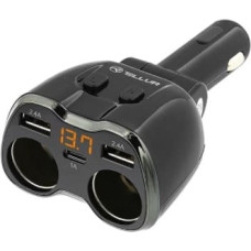 Tellur 2 Sockets cigarette lighter splitter, 2xUSB, Type-C