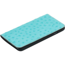 Tellur Book case Ostrich Genuine Leather for iPhone 7 turquoise