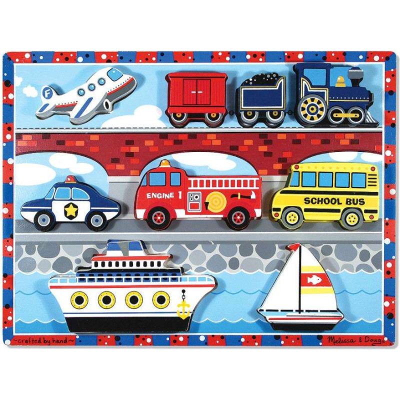 Melissa And Doug Melissa&Doug Puzzles Vehicles  Art.13725 Koka puzle mazuļiem Transports