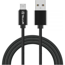 Tellur Data cable, USB to Micro USB, Nylon Braided, 1m black