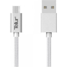 Tellur Data cable, USB to Micro USB, Nylon Braided, 1m silver