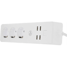 Tellur WiFi Power Strip, 3 Outlets, 4*USB 4A, 2200W, 10A, 1.8m