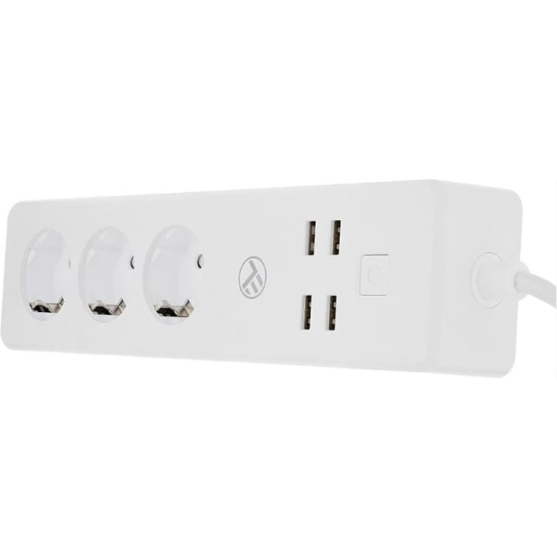 Tellur WiFi Power Strip, 3 Outlets, 4*USB 4A, 2200W, 10A, 1.8m