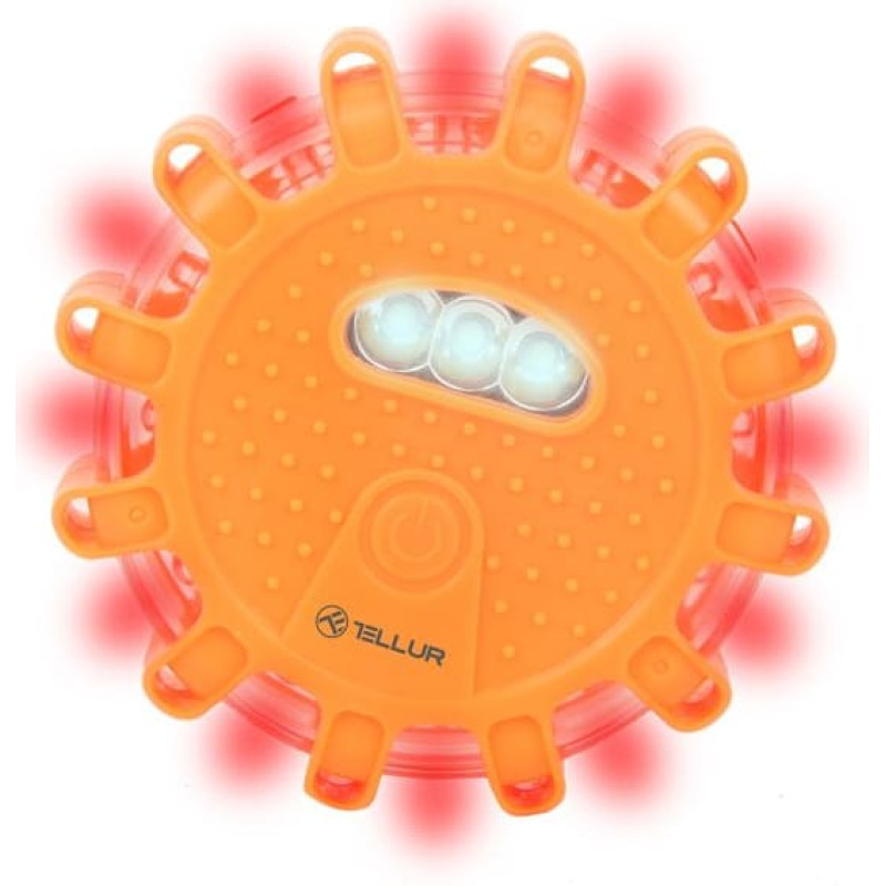 Tellur Basic LED Emergency Signal And Flashlight, 3 x AAA, Magnetic, Orange