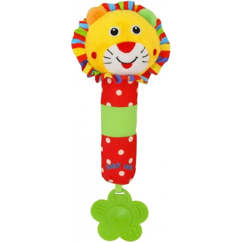 Baby Mix 24527 RATTLE TOY PLUSH LION - SQUEAKER