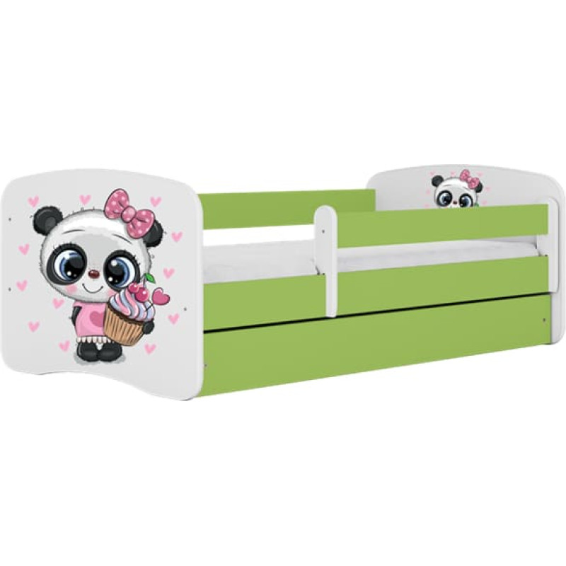 Kocot Kids Bed babydreams green panda without drawer with mattress 140/70