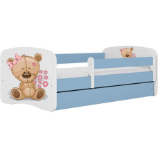 Kocot Kids Bed babydreams blue teddybear flowers without drawer with mattress 140/70