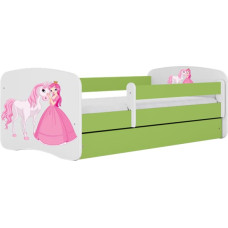 Kocot Kids Bed babydreams green princess horse with drawer with mattress 140/70