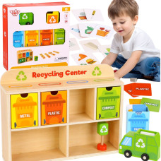 Tooky Toy Drewniane Centrum Recyklingu Edukacyjny Sorter